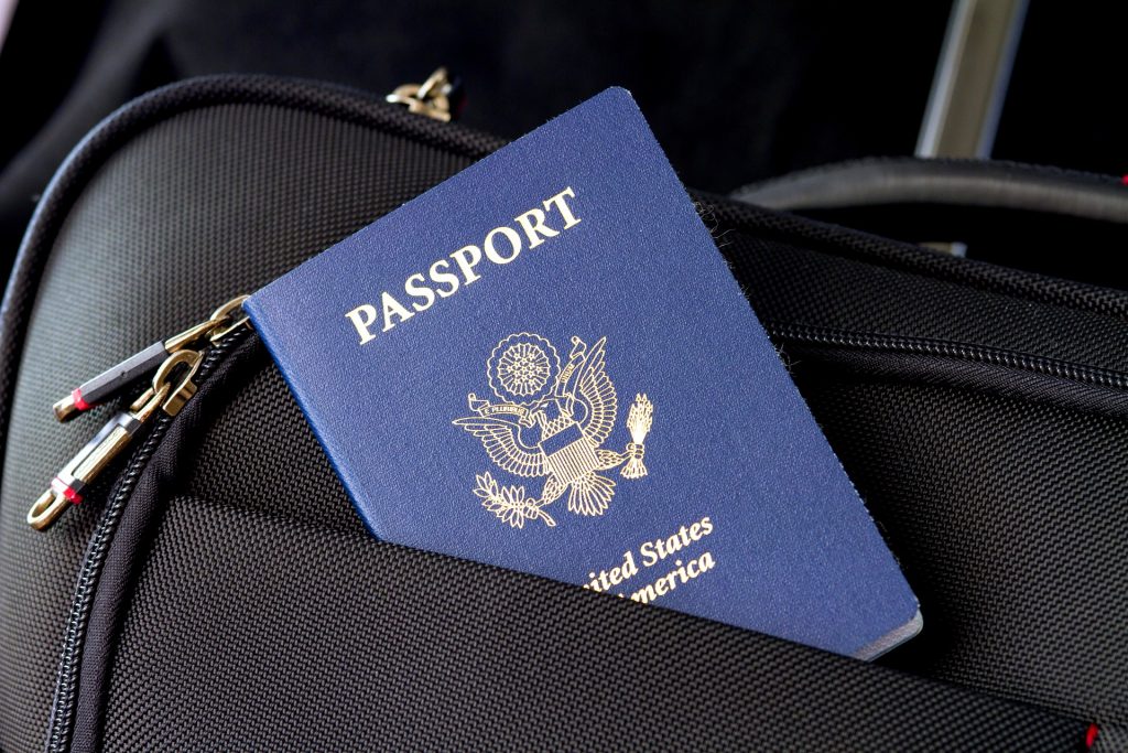 passport in travel bag